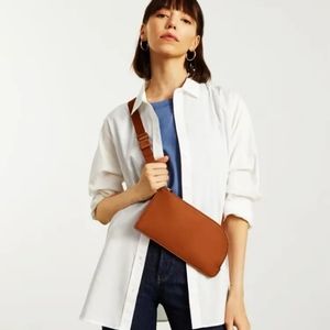 EVERLANE The Cactus Leather Sling Bag- Dark Honey Brown Crossbody